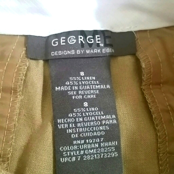 Walking Shorts Washable Linen blend Mark Eisen khaki Beige Preppy - Picture 6 of 7